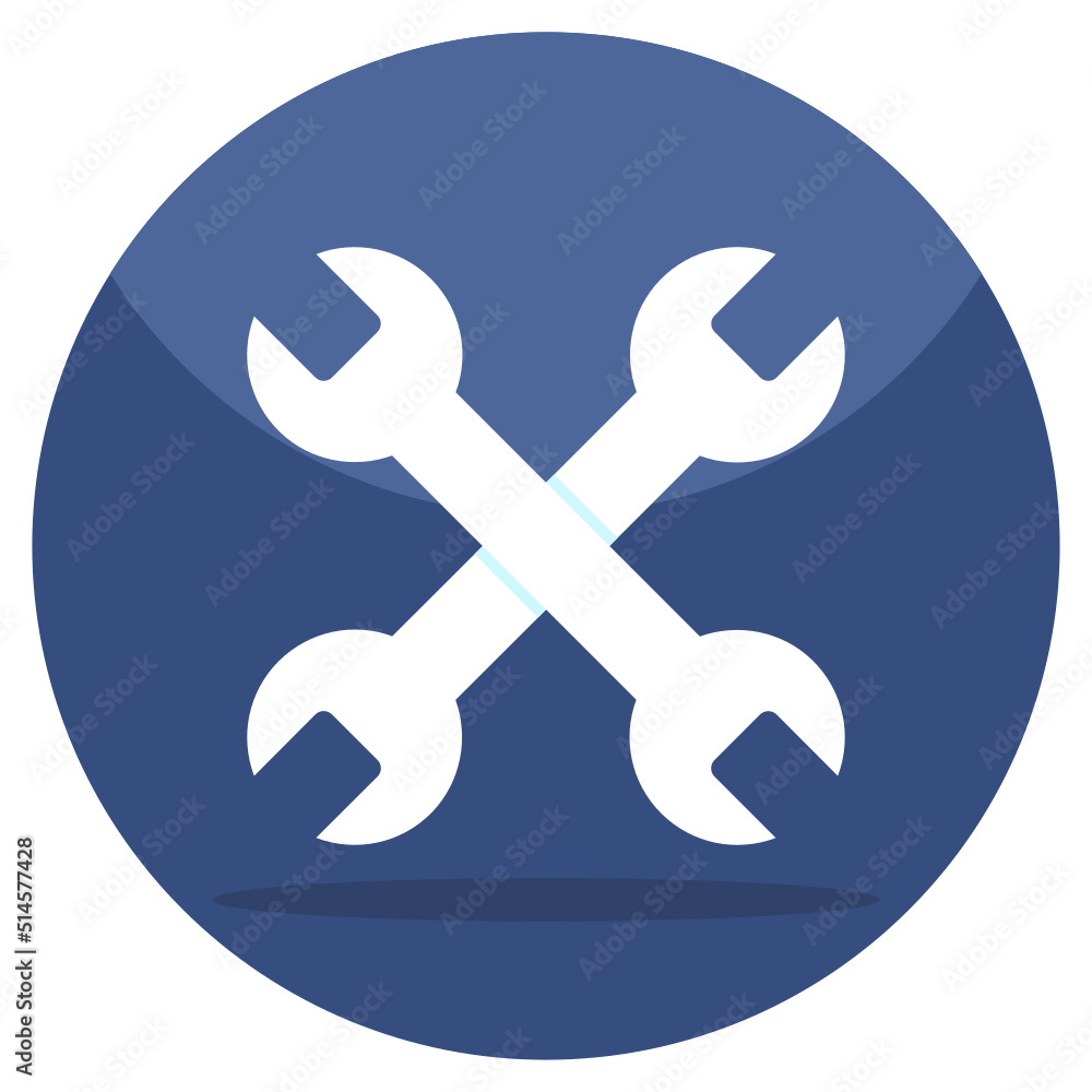Editable design icon of wrench Editable design icon of wrench