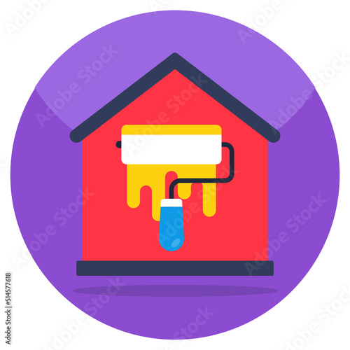 A colored design icon of home painting