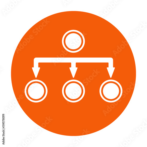 Website sitemap / site map or app workflow line art icon for apps and websites
