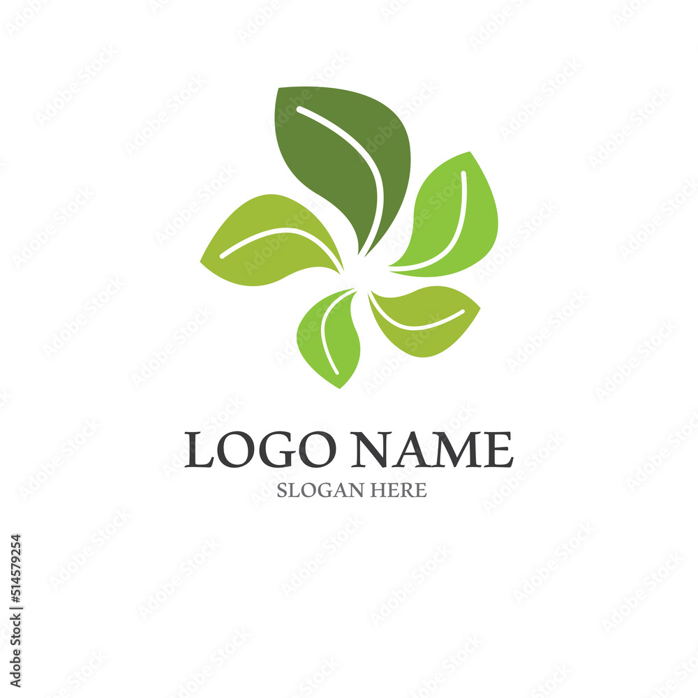 Natural green leaf logo. With an illustration logo design in a modern style. A logo for health and care. Natural green leaf logo. With an illustration logo design in a modern style. A logo for health and care.