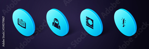 Set Isometric Arabian saber, Holy book of Koran, Muslim woman in niqab and icon. Vector