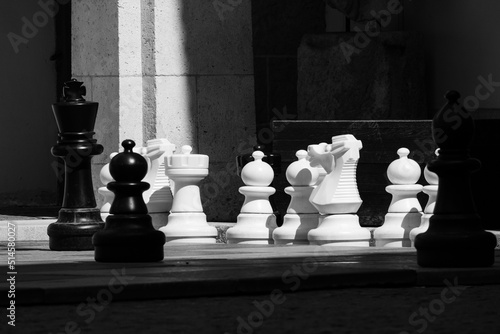Photography public giant chessboard in Bratislava