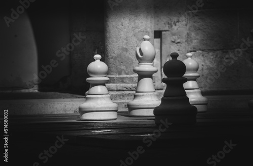 Photography public giant chessboard in Bratislava