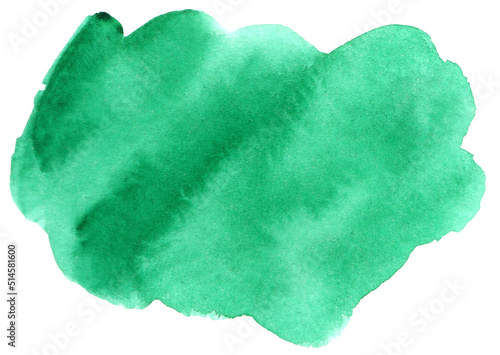 Green watercolor hand painted isolated on white. Perfect for card, banner, template, decoration, print, cover, web, element design.
