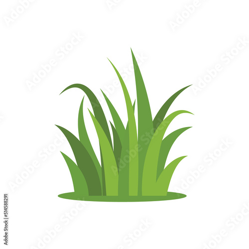 Green grass vector icon. Cartoon illustration of grass icon for web