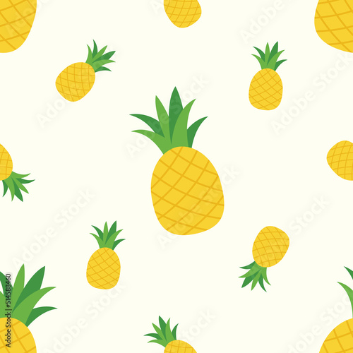 Fototapeta Naklejka Na Ścianę i Meble -  Pineapple vector seamless pattern background