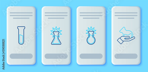 Set line Test tube and flask, and icon. Vector