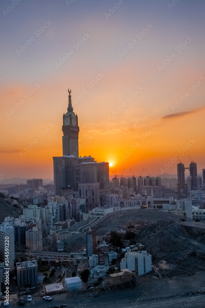 The clock tower in Makkah، Kingdom of Saudi Arabia
