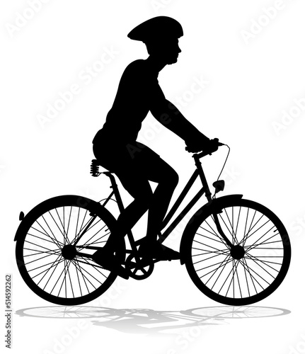 Bike and Bicyclist Silhouette