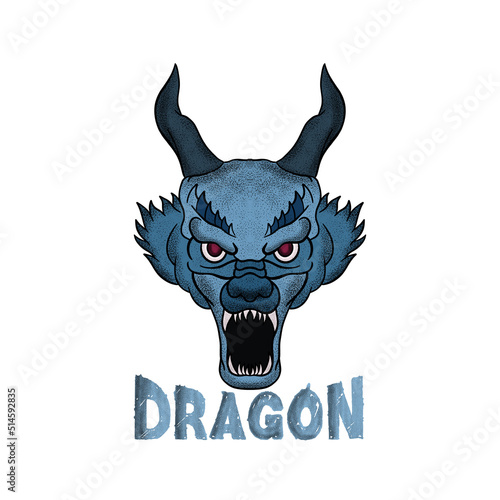 hand drawn dragon illustration for tshirt jacket hoodie can be used for stickers etc photo