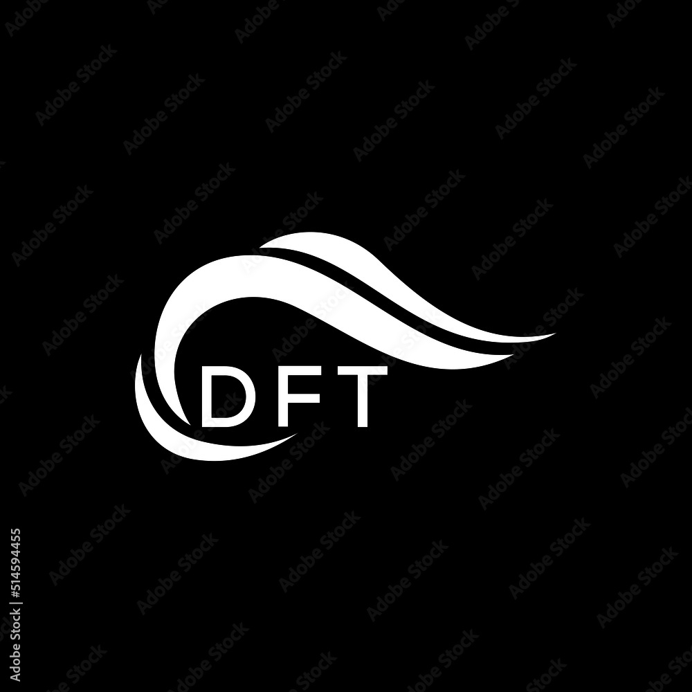 DFT letter logo. DFT best black background vector image. DFT Monogram ...