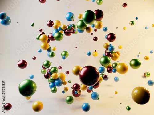 3d colored glossy balls Colorful background simple geometric shapes background.