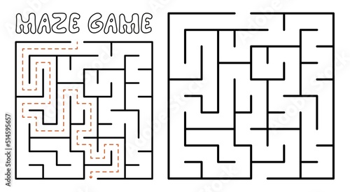 Maze game for kids. Maze puzzle with solution