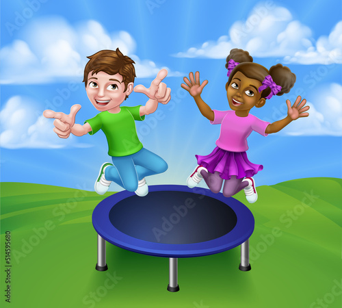 Kids Jumping On A Round Car...