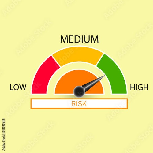 Risk concept in next generation speedometer. Vector icon EPS 10