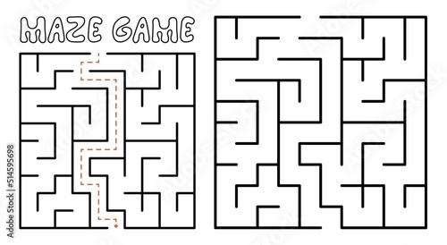 Maze game for kids. Maze puzzle with solution