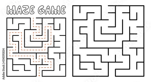 Maze game for kids. Maze puzzle with solution