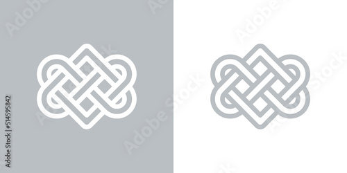 Traditional Celtic infinity knot. National ornament line art. Vector illustration on white background