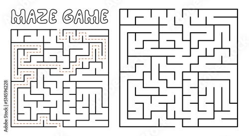 Maze game for kids. Maze puzzle with solution