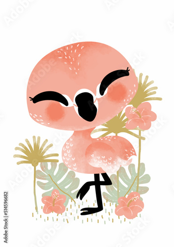 Animaux mignons : le flamant rose