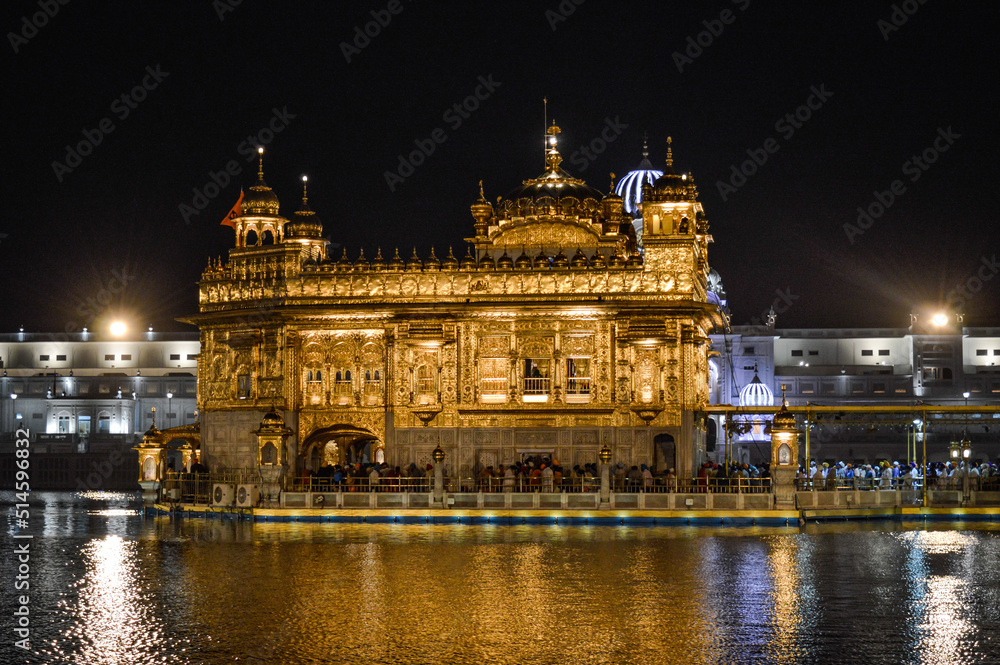 Golden Temple in night Amritsar, Punjab, India