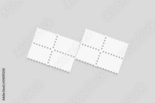 Blank Postage Stamp for Mockup. 3D Render.