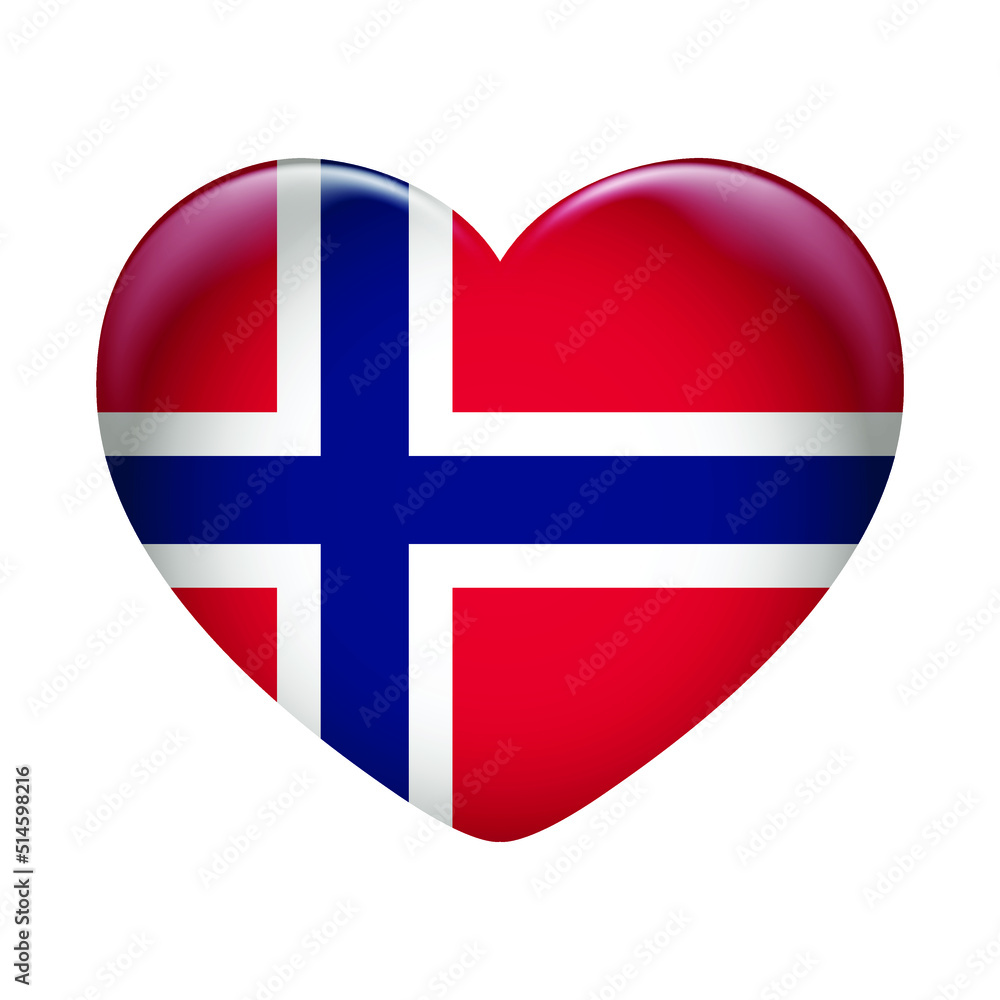 Obraz premium Norway flag icon isolated on white background. Norway flag. Flag icon glossy.