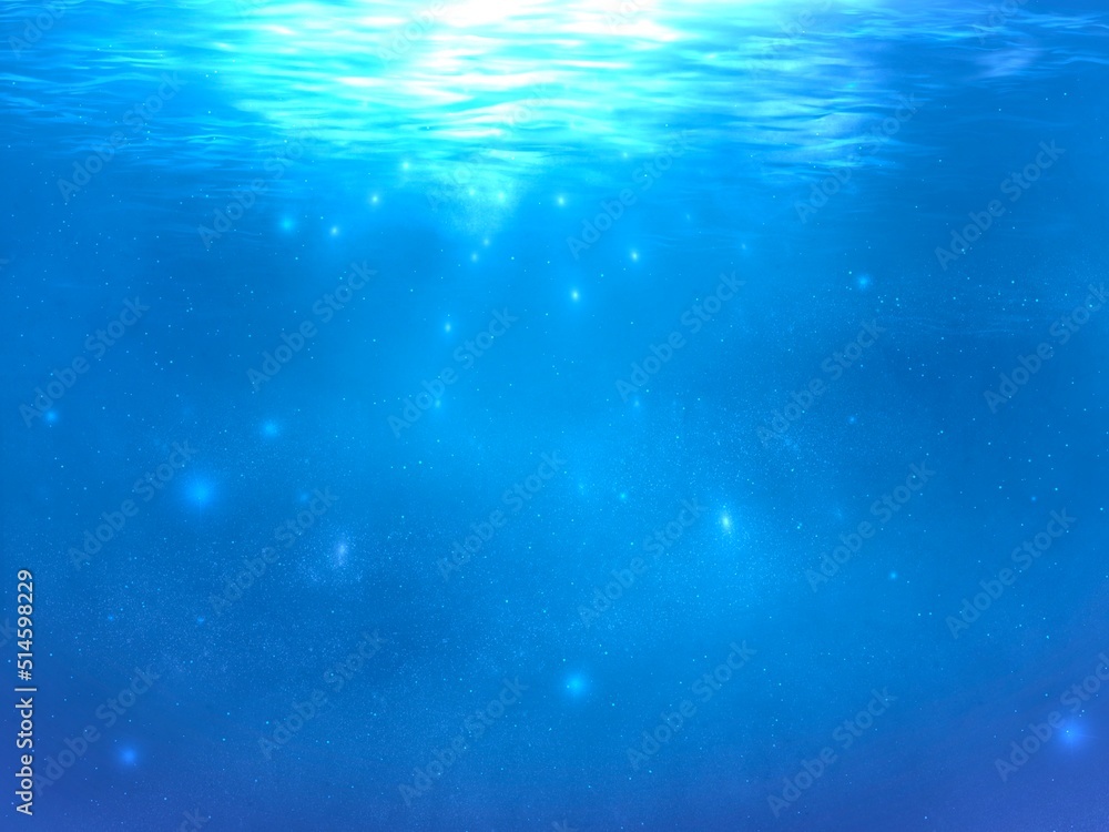 ブルーの水中　背景素材