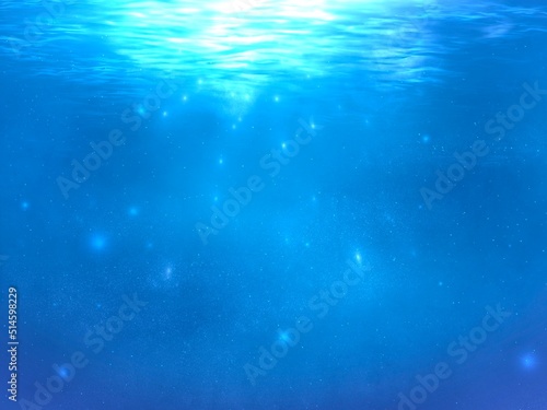 ブルーの水中 背景素材