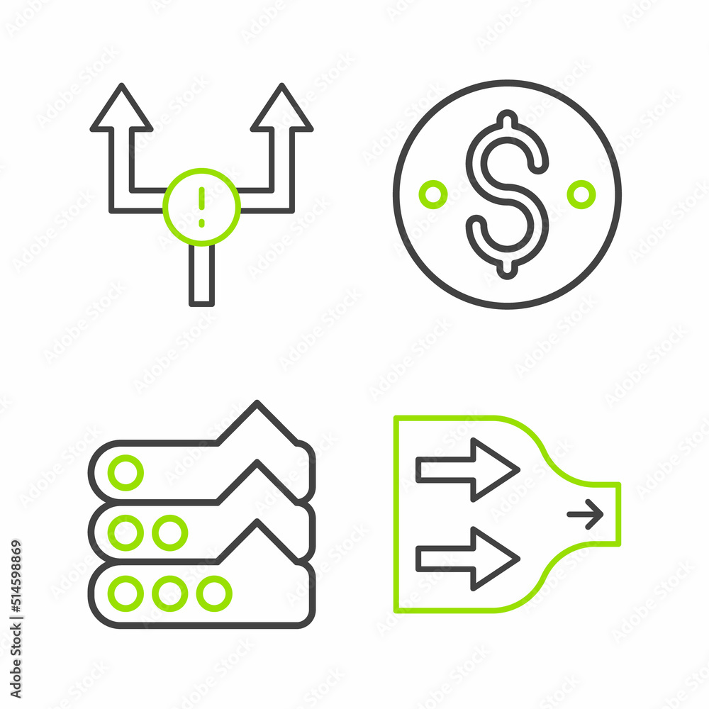 Set line Arrow, Graph, chart, diagram, Dollar symbol and icon. Vector Set line Arrow, Graph, chart, diagram, Dollar symbol and icon. Vector