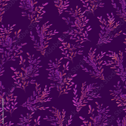 autumn bouquets twigs with small leaves vector seamless pattern