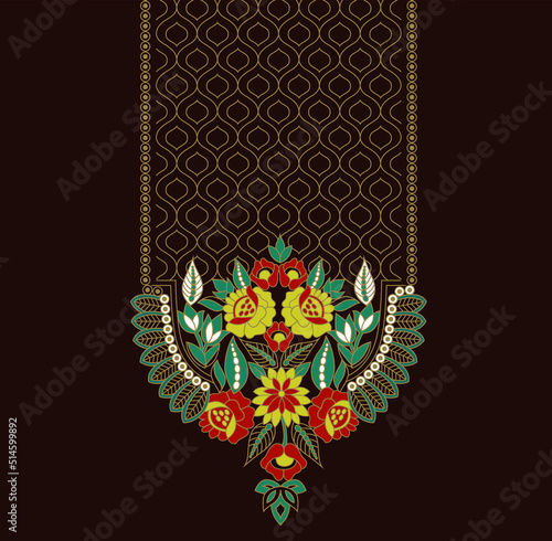 yoke design, background with flowers