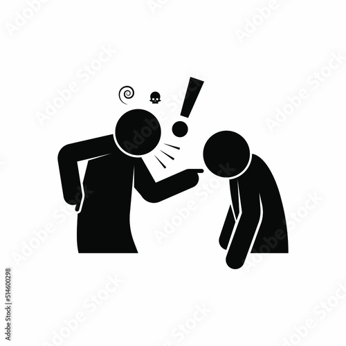 Bullying, Oppression Icon. Modern Slavery, a Symbol of Arrogance. Arbitrary Employer – Vector