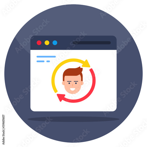Colored design icon of profile update