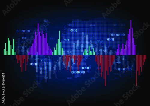 Business graph background image and chart interface business and commerce concept. 3d rendering