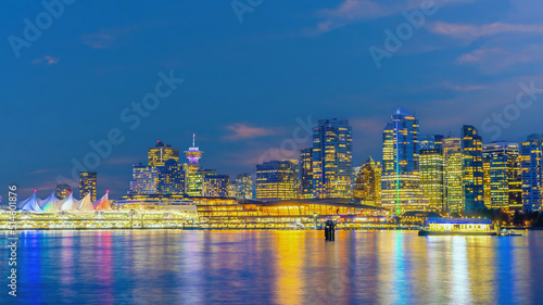 Downtown Vancouver skyline  citysicape of British Columba in Canada