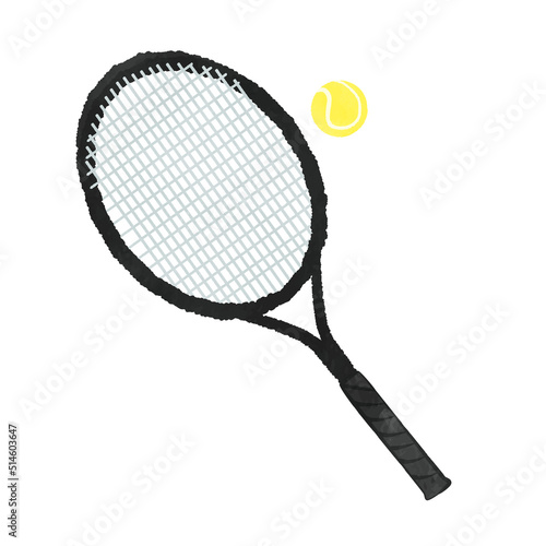 Illustration of a cute tennis racket