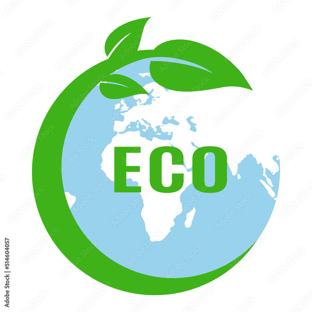 Earth with leaves illustration, concept of saving the planet and ecology. Earth with leaves illustration, concept of saving the planet and ecology.