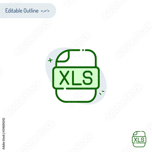 Spreadsheet, XLS Document icon, Excel document Accounting, Writing, File icon, office application, Editable stroke