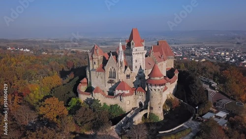 Aerial view of Kreuzenstein Castle, Austria photo