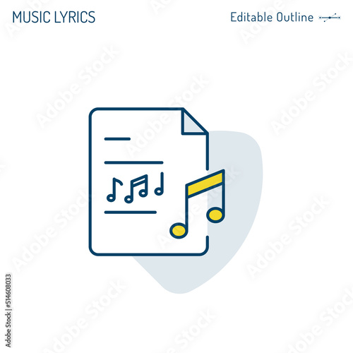 Lyrics icon, Song writer, Karaoke, script, Singing, Music recording, audio recording, Music notes, Entertainment, Arts Culture, Document, file, Editable stroke