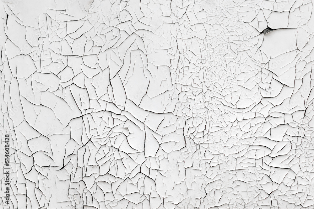 Obraz premium Cracking and peeling paint on a wall White