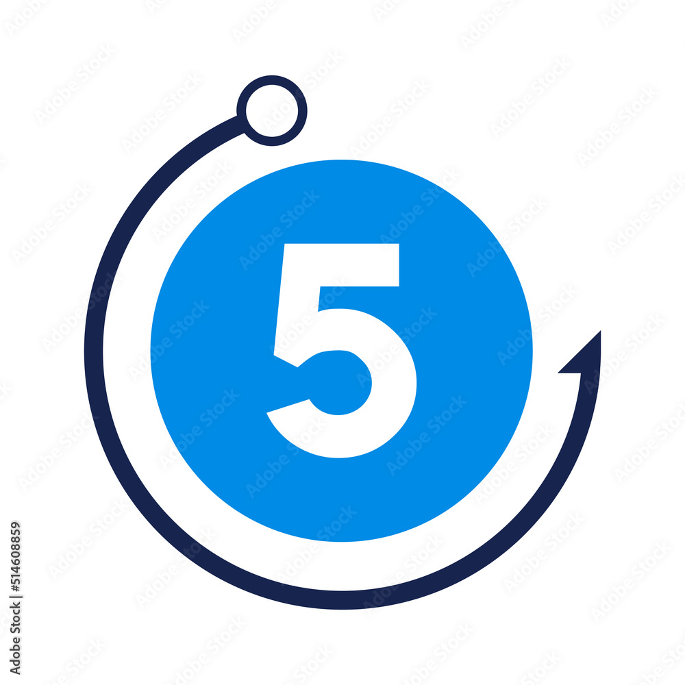 Letter 5 Fishing Logo Design Template. Fishing Club Logo On Letter 5 Concept Letter 5 Fishing Logo Design Template. Fishing Club Logo On Letter 5 Concept