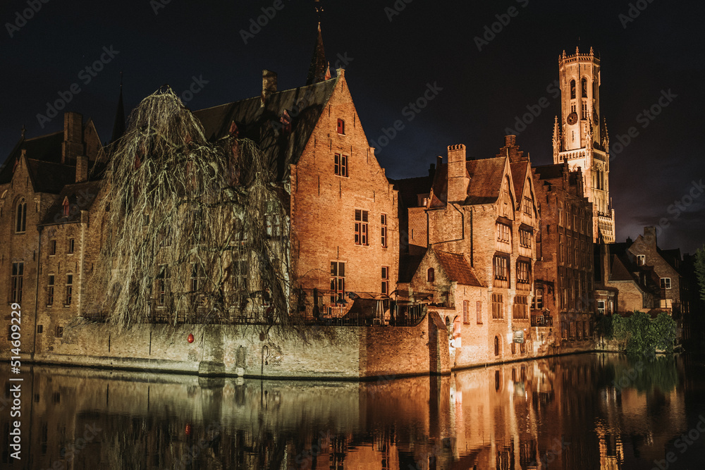 Obraz premium Brugge at Night