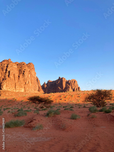 Scenic view from the valley of Wadi Disah which is northern part of the beautiful Saudi Arabia