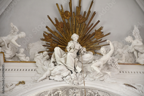 Billede på lærred Stucs de l'oratoire di San Lorenzo à Palerme. Sicile