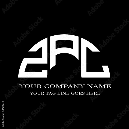 ZPC letter logo creative design with vector graphic