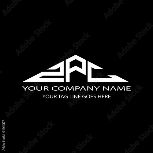 ZPC letter logo creative design with vector graphic