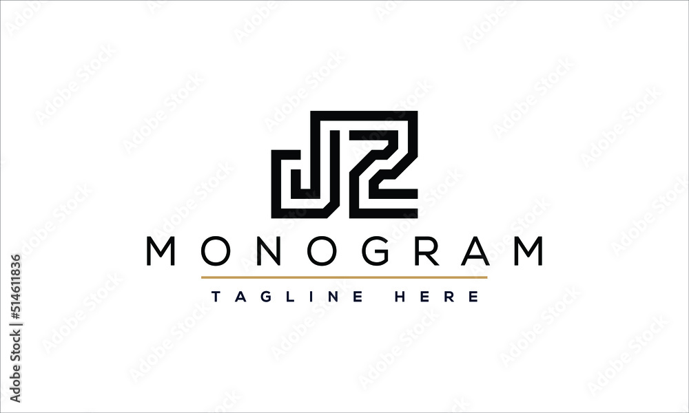 Alphabet letters Initials Monogram logo JZ, ZJ, J and Z Alphabet letters Initials Monogram logo JZ, ZJ, J and Z