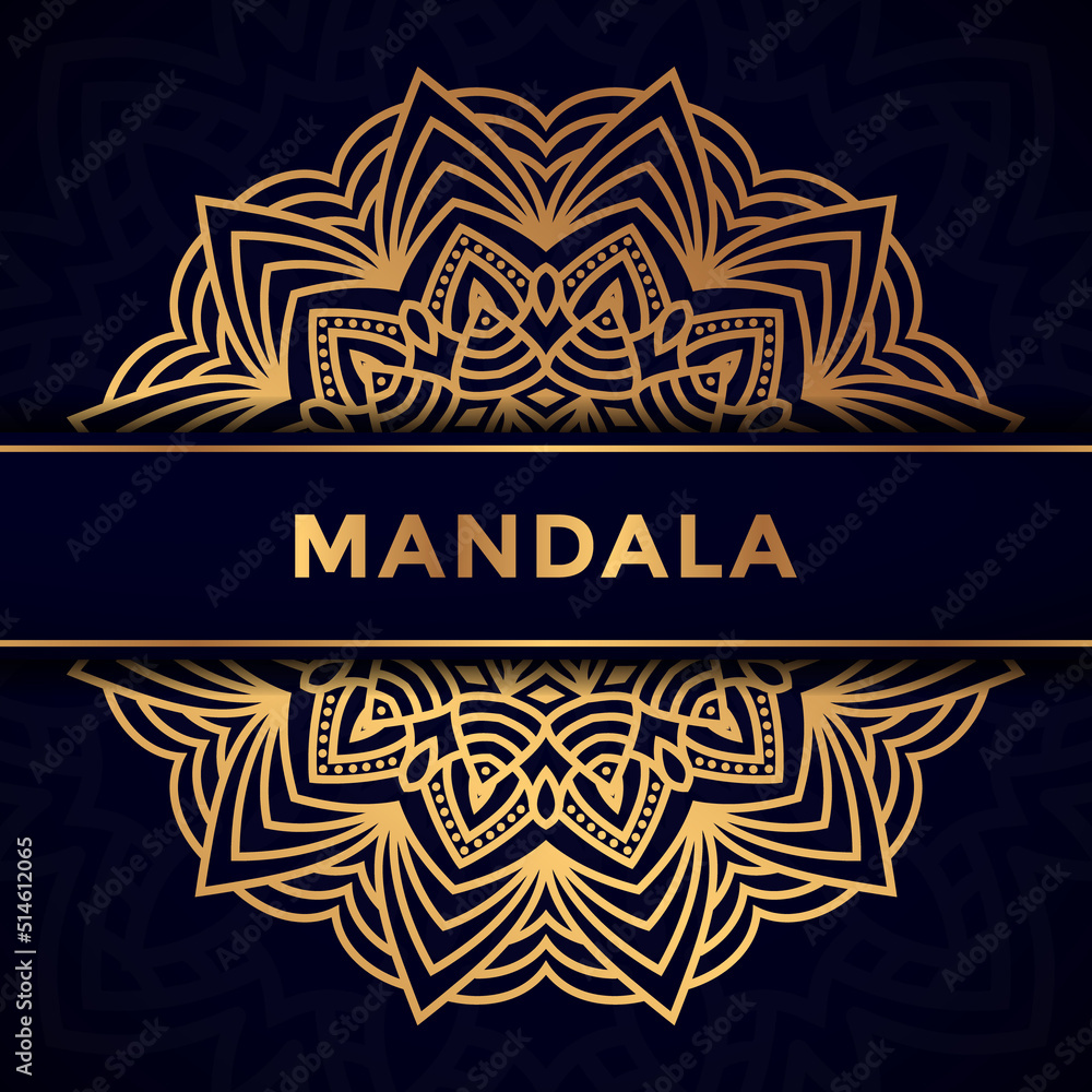 Luxury Arabic mandala with golden color vector